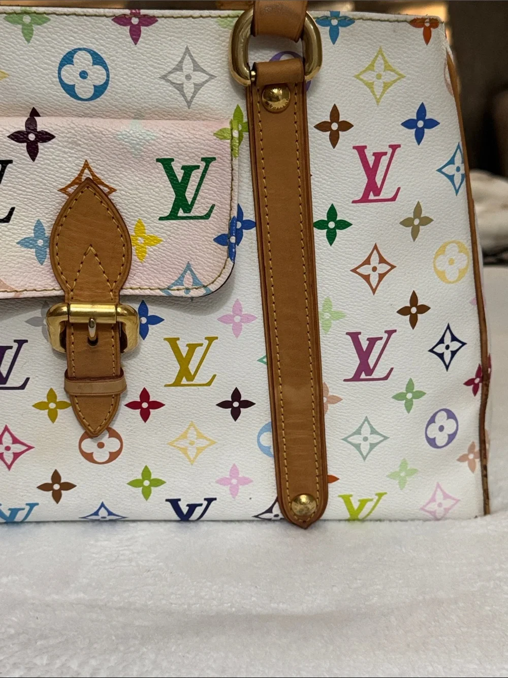 Louis Vuitton Aurelia Murakami Collection Multicolor Monogram Shoulder Authentic